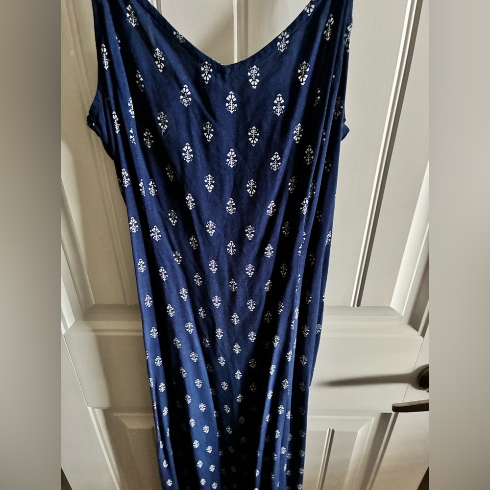 Old Navy Navy Blue Dress with White Accents
